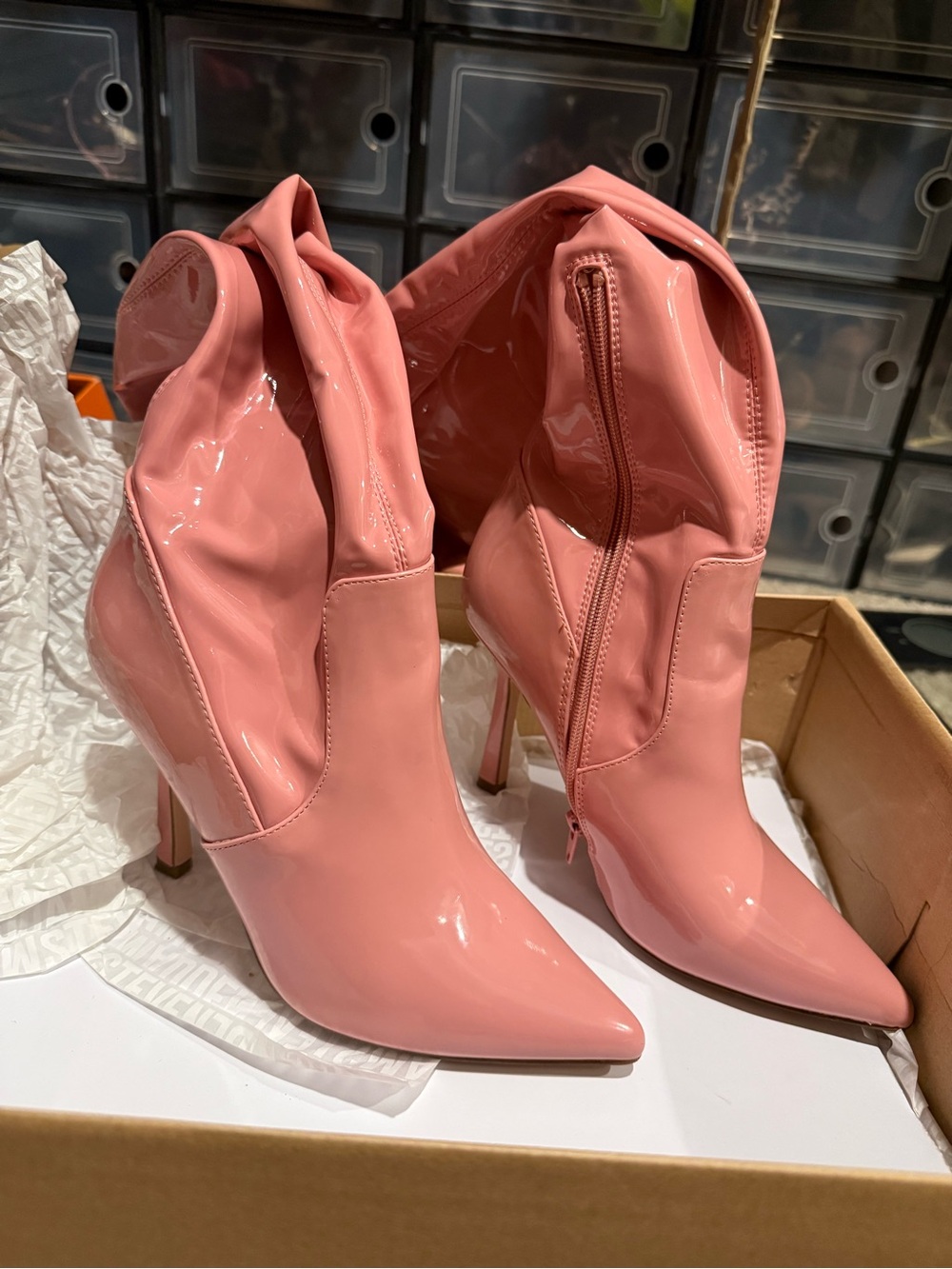 Steve Madden Vanquish Pink Patent Over-the-Knee Boots Size 9